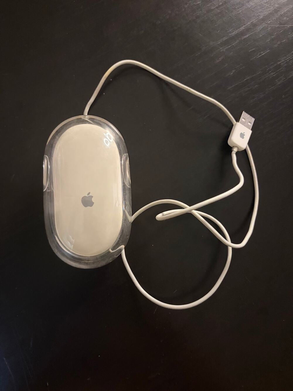 Apple Pro Mouse M5769 USB Wired Optical Mouse Clear White Vintage Mac OEM